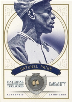 2012 "National Treasures" #34 Satchel Paige Game Used Uniform Button Card (#3/5)
